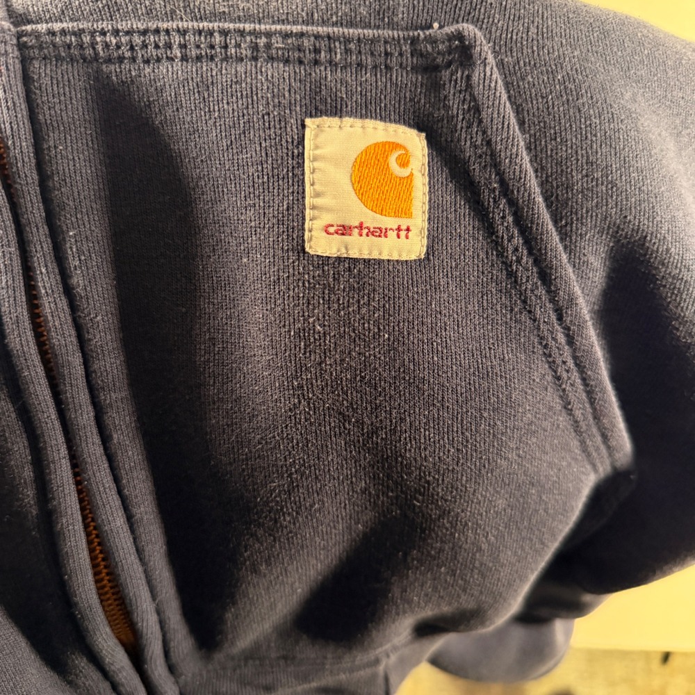 Carhartt Full Zip Hoodie Mens Medium Blue Timothy Murray Lacrosse Day K122-472 - Picture 4 of 9